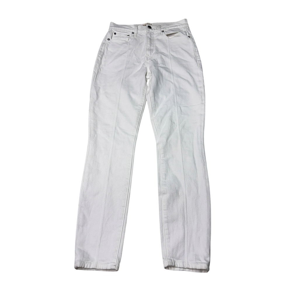AO.LA Alice + Olivia Good HR Skinny Pintuck Jeans White Vintage USA Women 26X28
